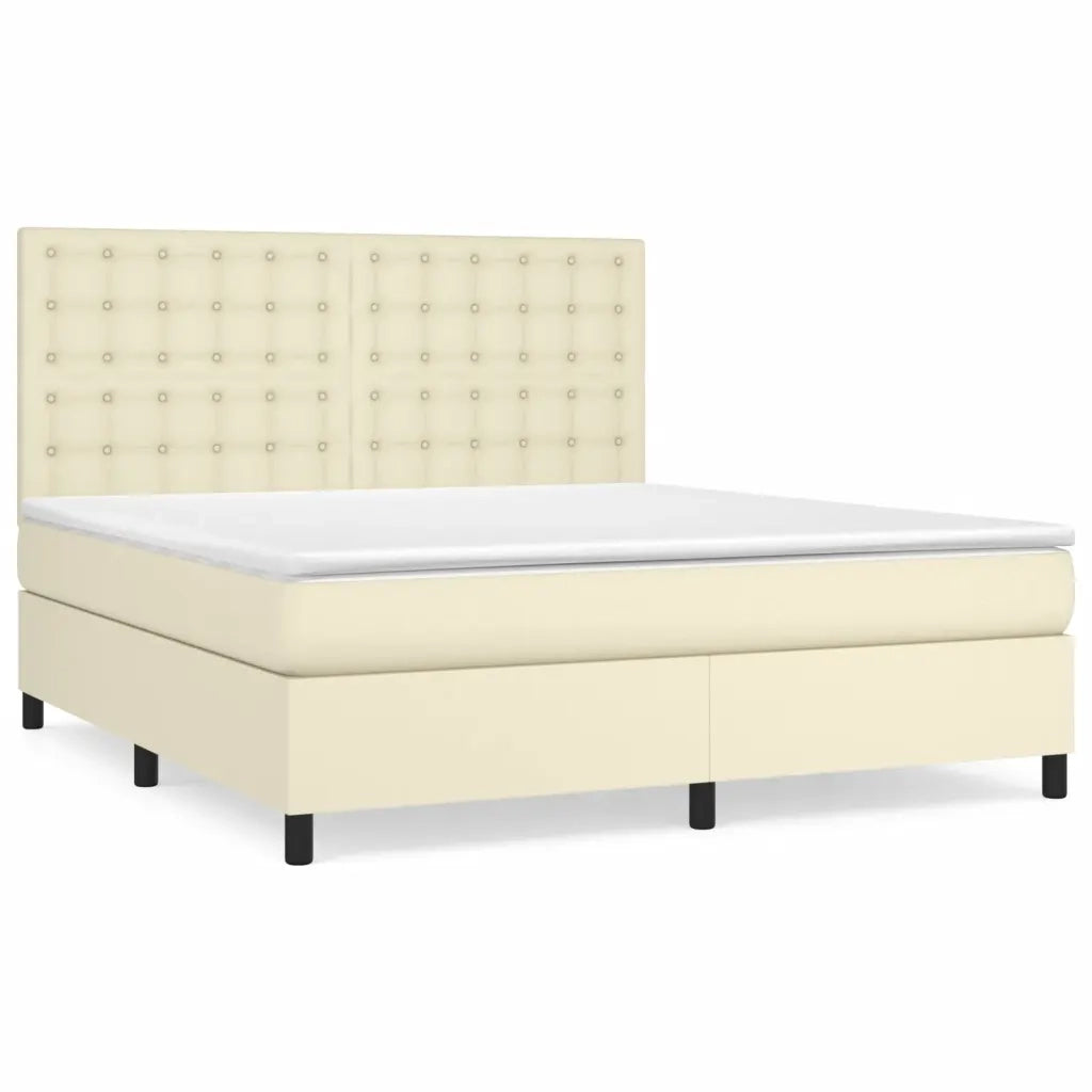 Giroletto a Molle con Materasso Crema 160x200 cm in Similpelle 3142853