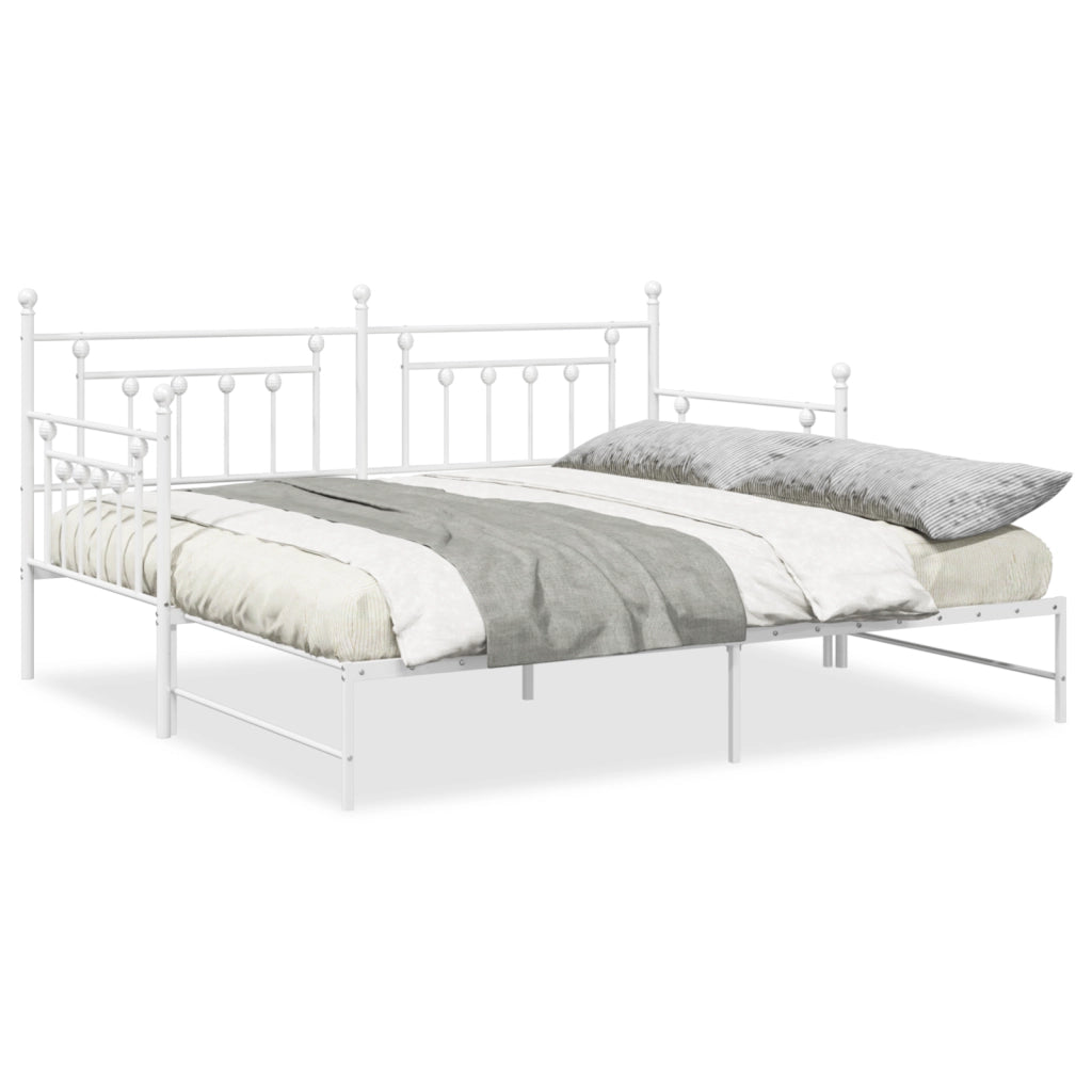 Struttura Letto Giorno  con Letto Estraibile Bianco 100x200 cm in Acciaio