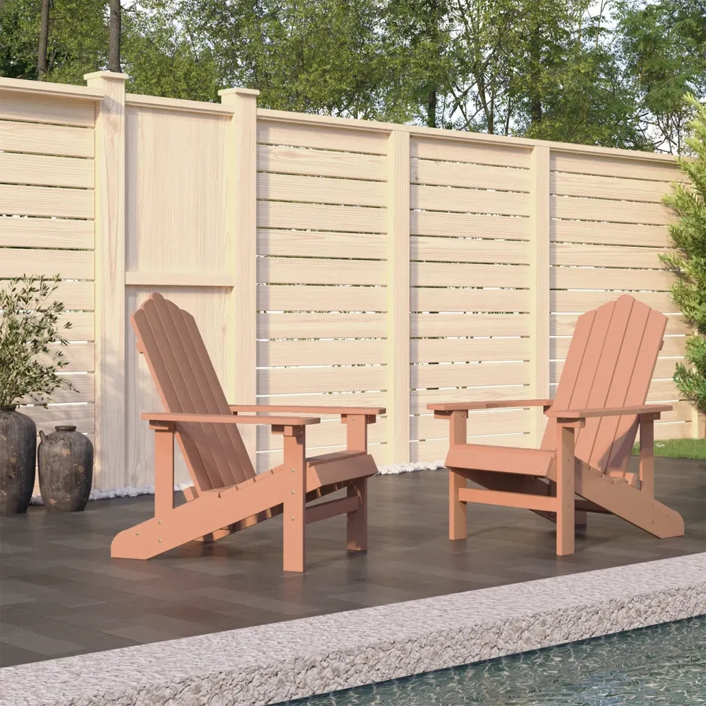 Sedie da Giardino Adirondack 2 pz | Sedie da Esterno in HDPE Marrone