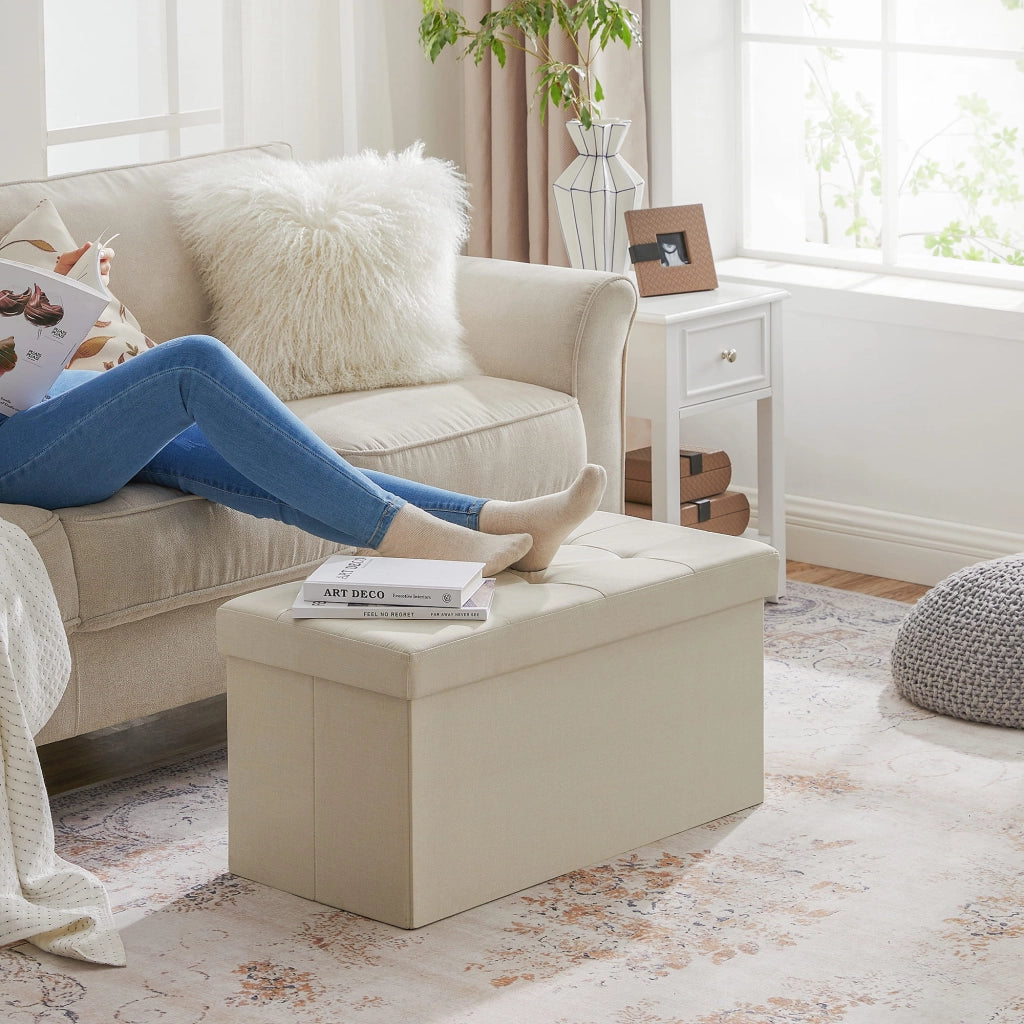 VALORA Pouf contenitore beige per uso domestico LSF47BE