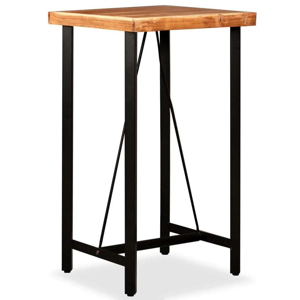 Tavolo alto stile bar/bistrot in legno massello di sheesham 107 cm 0902092