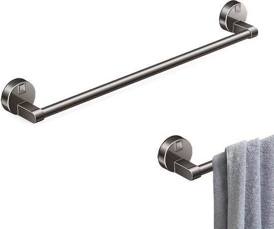 Sostegno per asciugamani senza forare - molto versatile e in acciaio inossidabile - 1 pezzo - spazio-aluminium - 40 cm