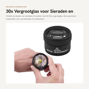 Verglasso 30x - Ottica Professionale - Oogloep - Strumento di Ispezione per Gioielli - Per Monete - Illuminazione per Ispezione Dettagli - Microscopio