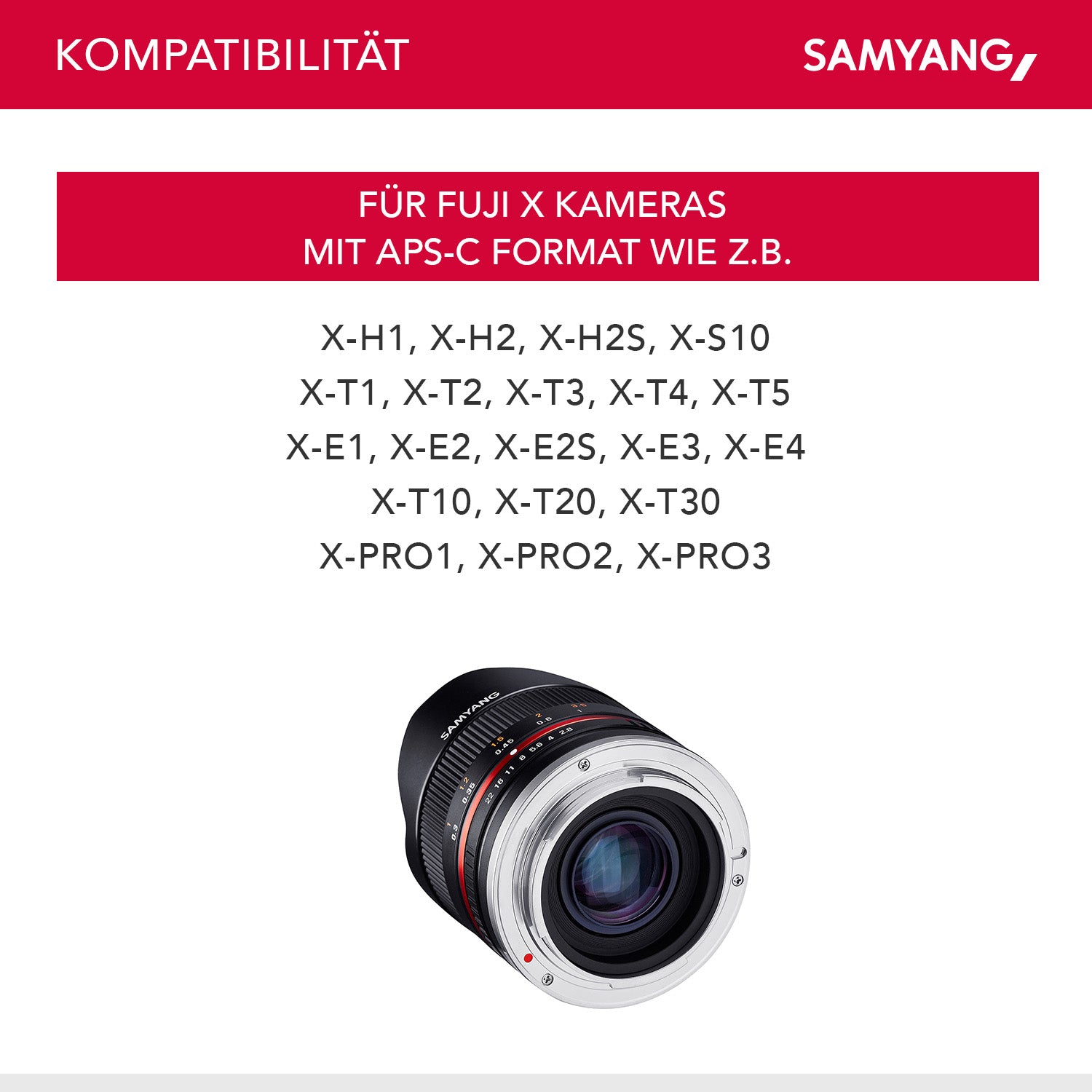 Obiettivo fisheye MF 8 mm II, compatibile con Fuji X, Lente fish eye grandangolare con angolo di campo di 180°, per sensore APS-C