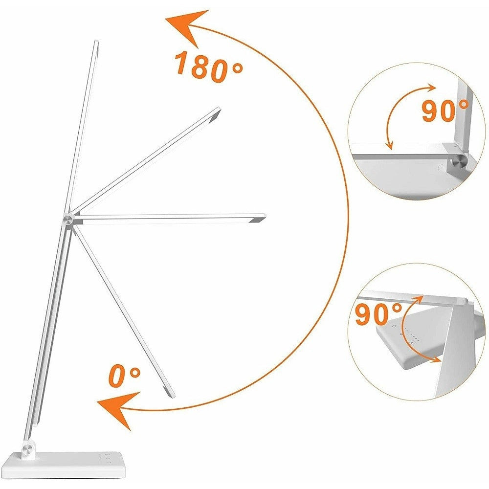Trade Shop - Lampada Da Tavolo Scrivania Touch Pieghevole 180° Luce 52 Led 5 Colori Ek009a -
