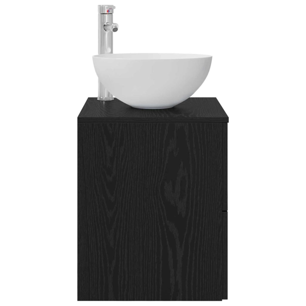 Mobile Lavabo da Parete Rovere Nero 49,5 x 41 x 64,5 cm 890263