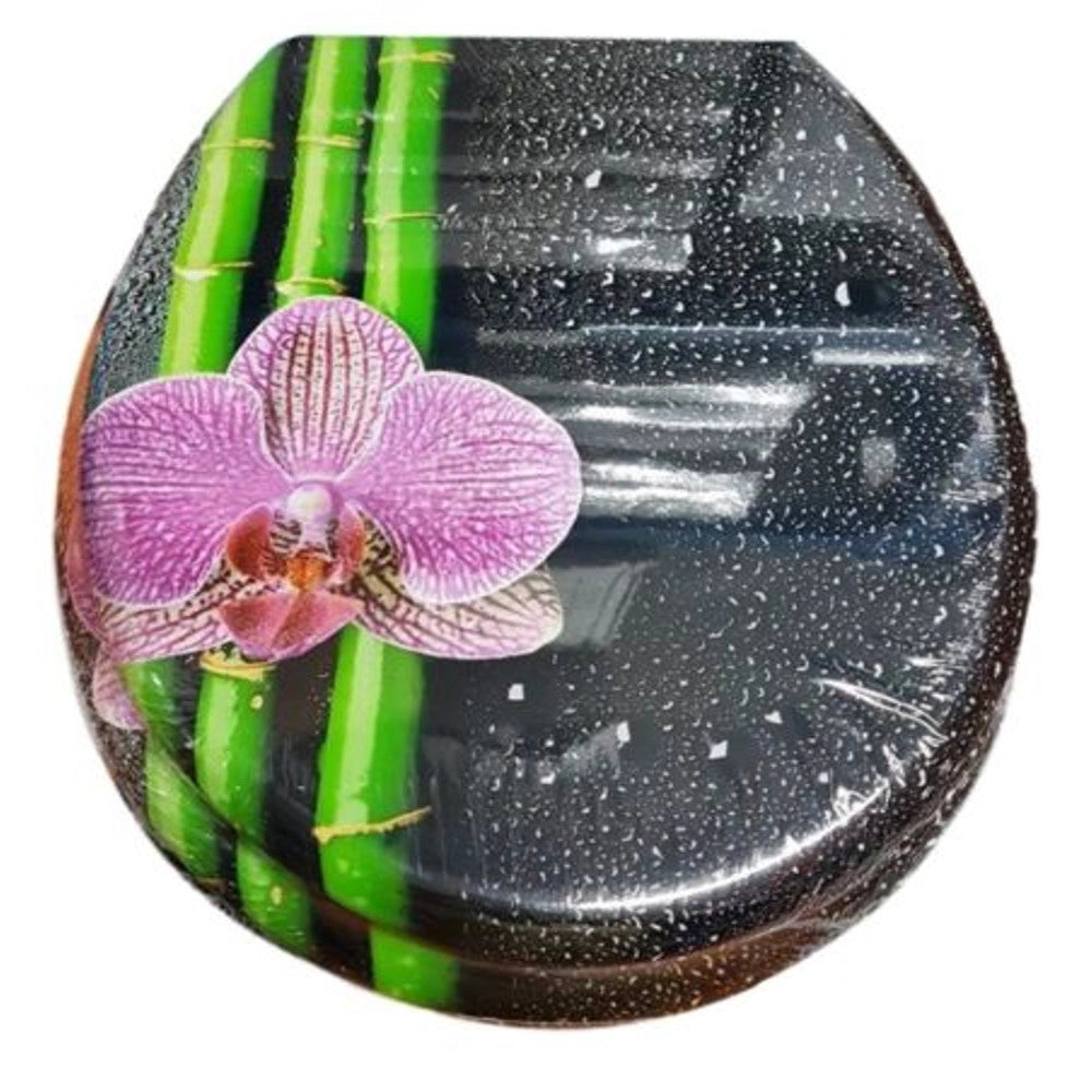 Trade Shop - Copriwater Copri Water Sedile Wc Bagno Universale Cerniere Acciaio Fiore Bam -        3,5