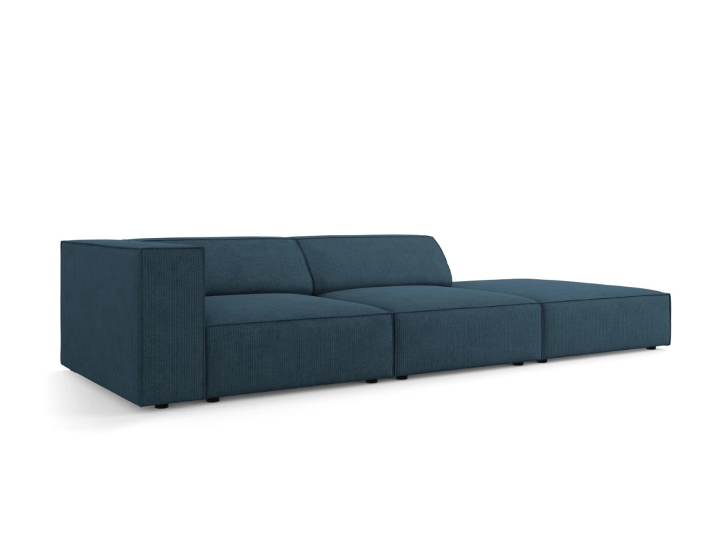 Cosmopolitan Design - Divano destro "Arendal" 4 posti in ciniglia con effetto a coste blu scuro 
