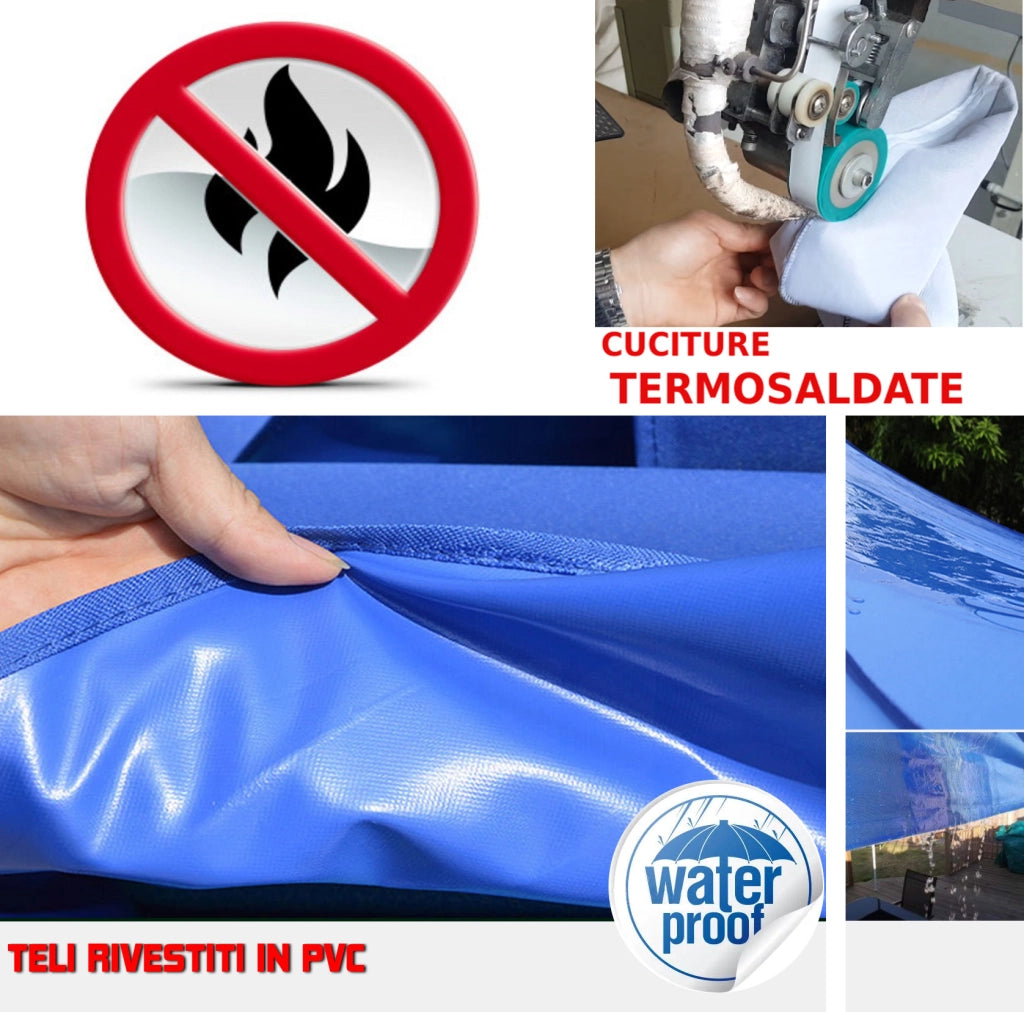 Gazebo 3x6 m bianco certificato IGNIFUGO SENZA laterali pieghevole alluminio piantone esagonale 45mm portatile estendibile richiudibile estensibile acciaio per fiere eventi stand chiosco tenda tendone mercato mercatino