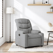 Divano Sedia-Poltrona Reclinabile in Tessuto Grigio Chiaro 888693