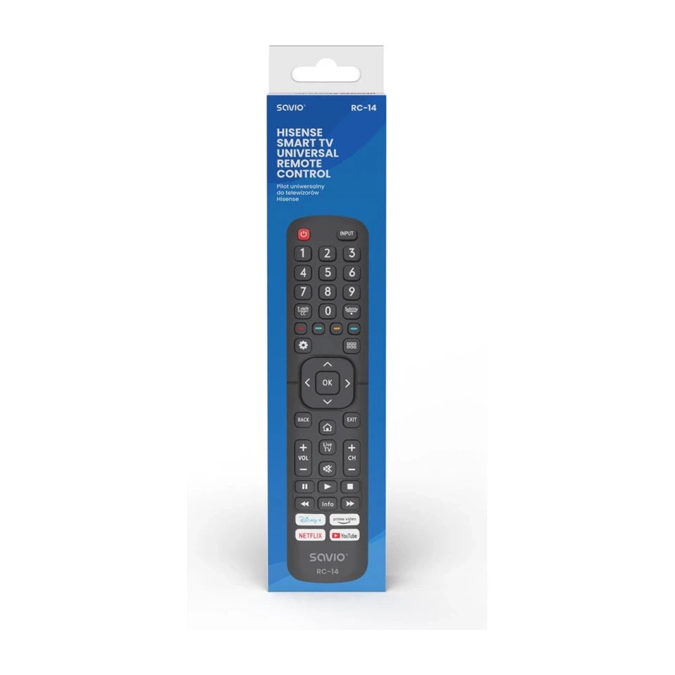 Telecomando universale SAVIO RC-14/ sostituzione per HISENSE, SMART TV