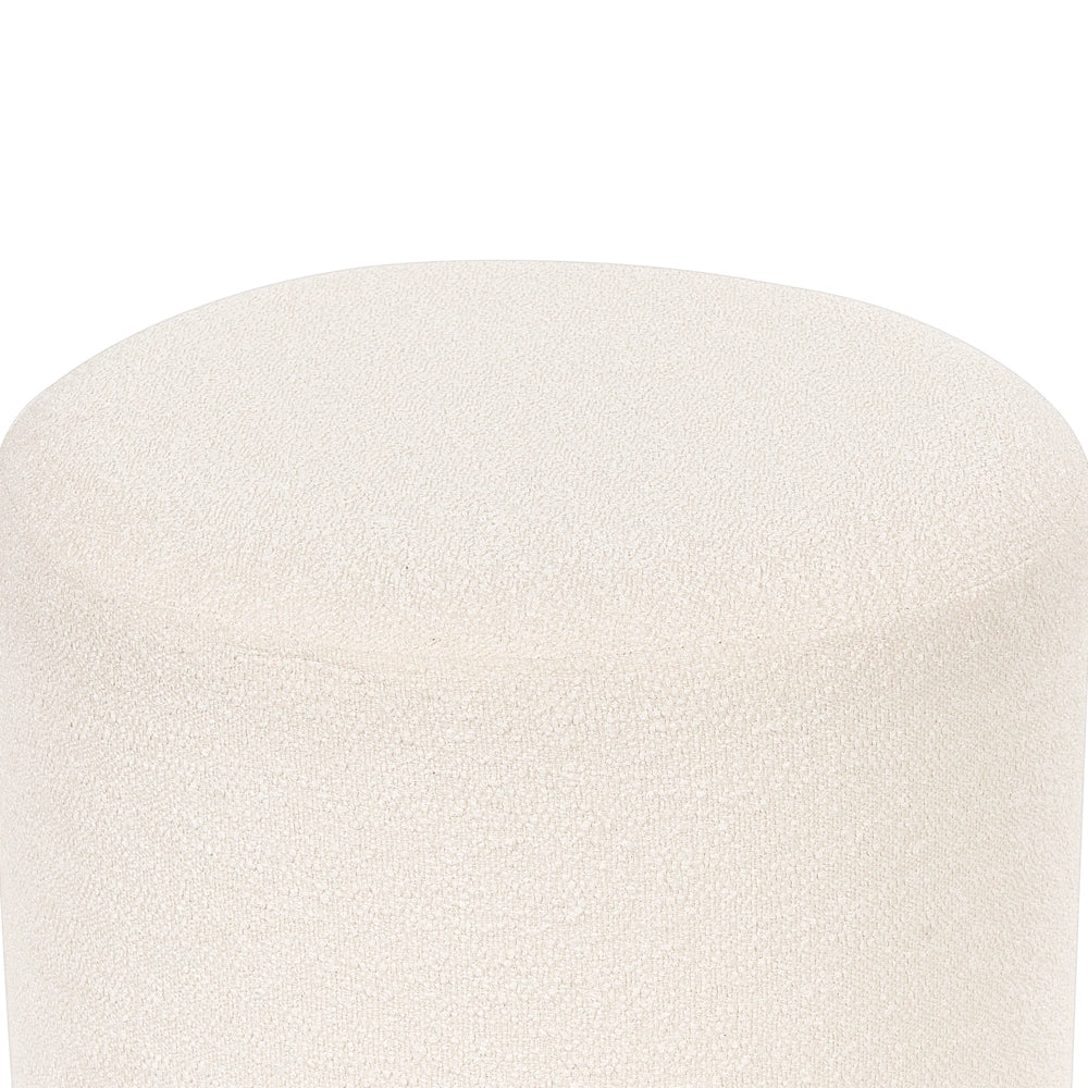 Pouf poggiapiedi in tessuto boucle bianco moderno contemporaneo camera da letto soggiorno