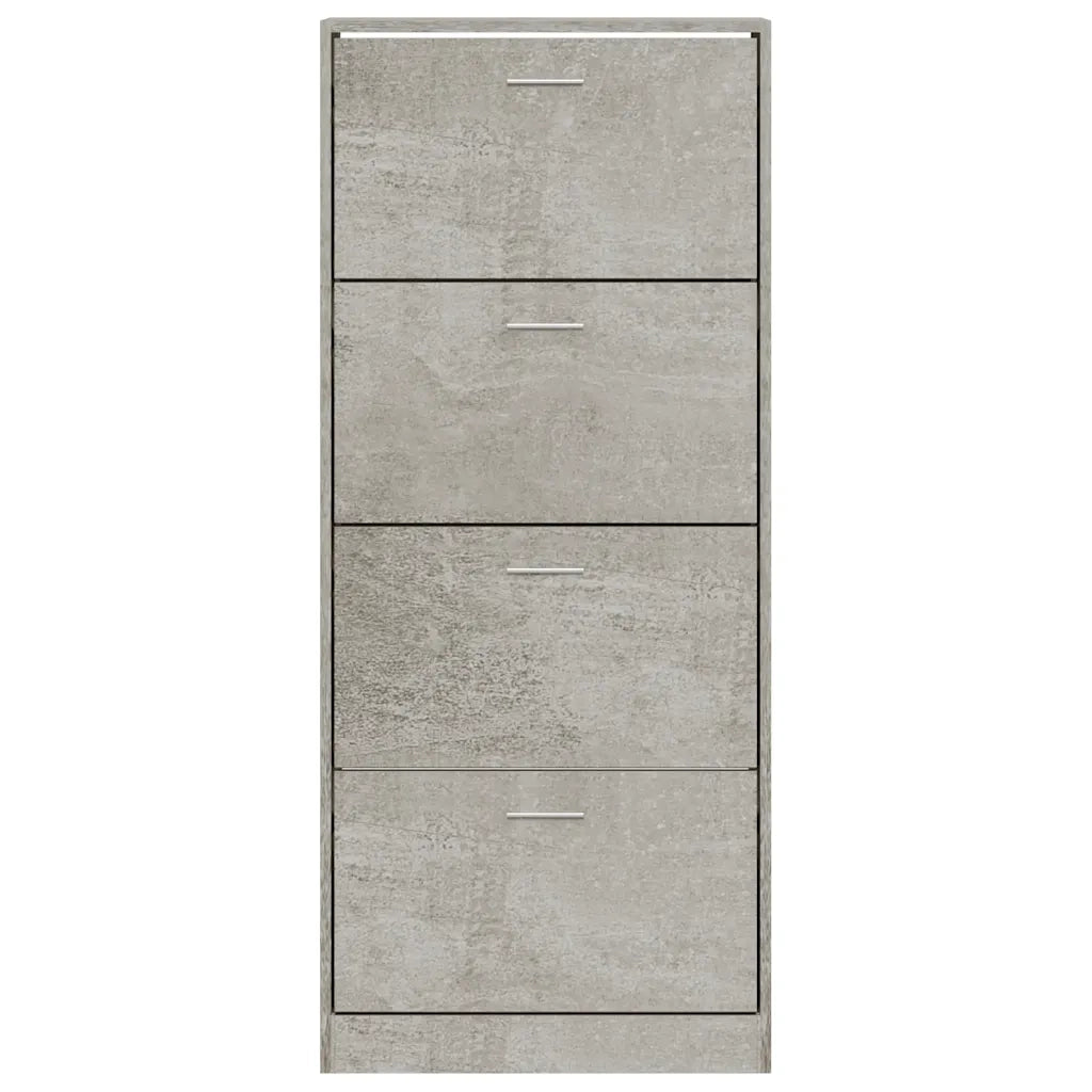 Scarpiera Grigio Cemento 63x24x147 cm in Legno Multistrato