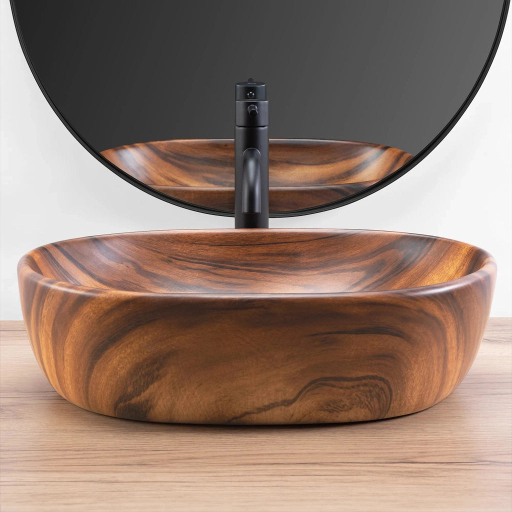 Lavabo Da Appoggio Rea Amelia Wood Matt