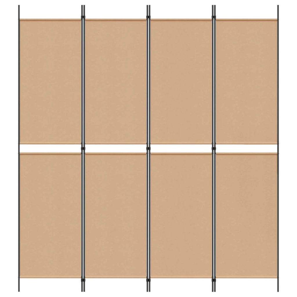 Paravento a 4 pannelli Beige 200 x 220 cm Tessuto
