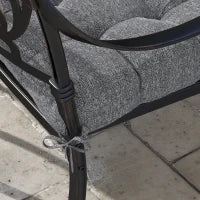 Set di 4 Cuscini per Sedie da Giardino, Cuscini per Esterno Trapuntati, 48L x 48P cm, Grigio
