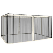 Tenda Zanzariera per Gazebo ¨C zephmum ¨C Nero e Beige 335x207cm
