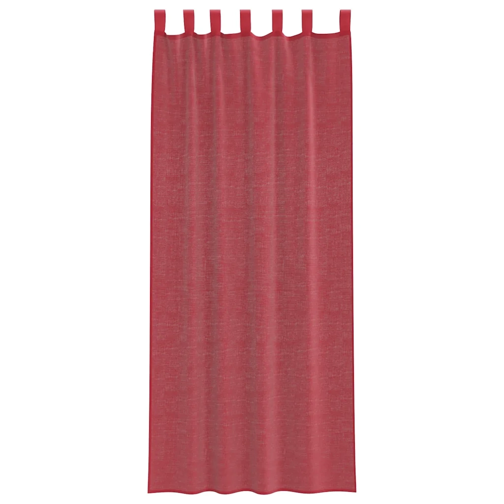 Tende in Voile con Passanti 2 pz Rosso Vino 140x260 cm 4102340