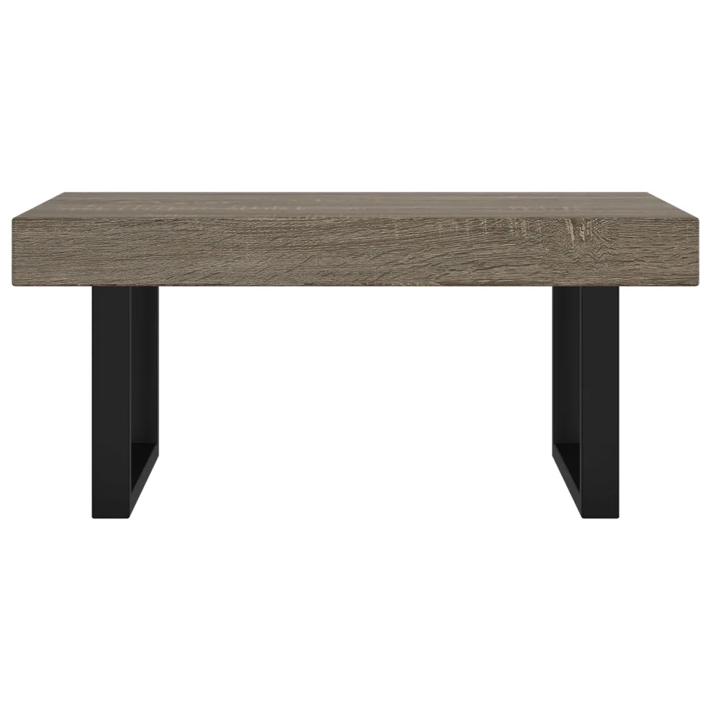 Tavolino da Salotto Grigio e Nero 90x45x40 cm in MDF e Ferro 286101