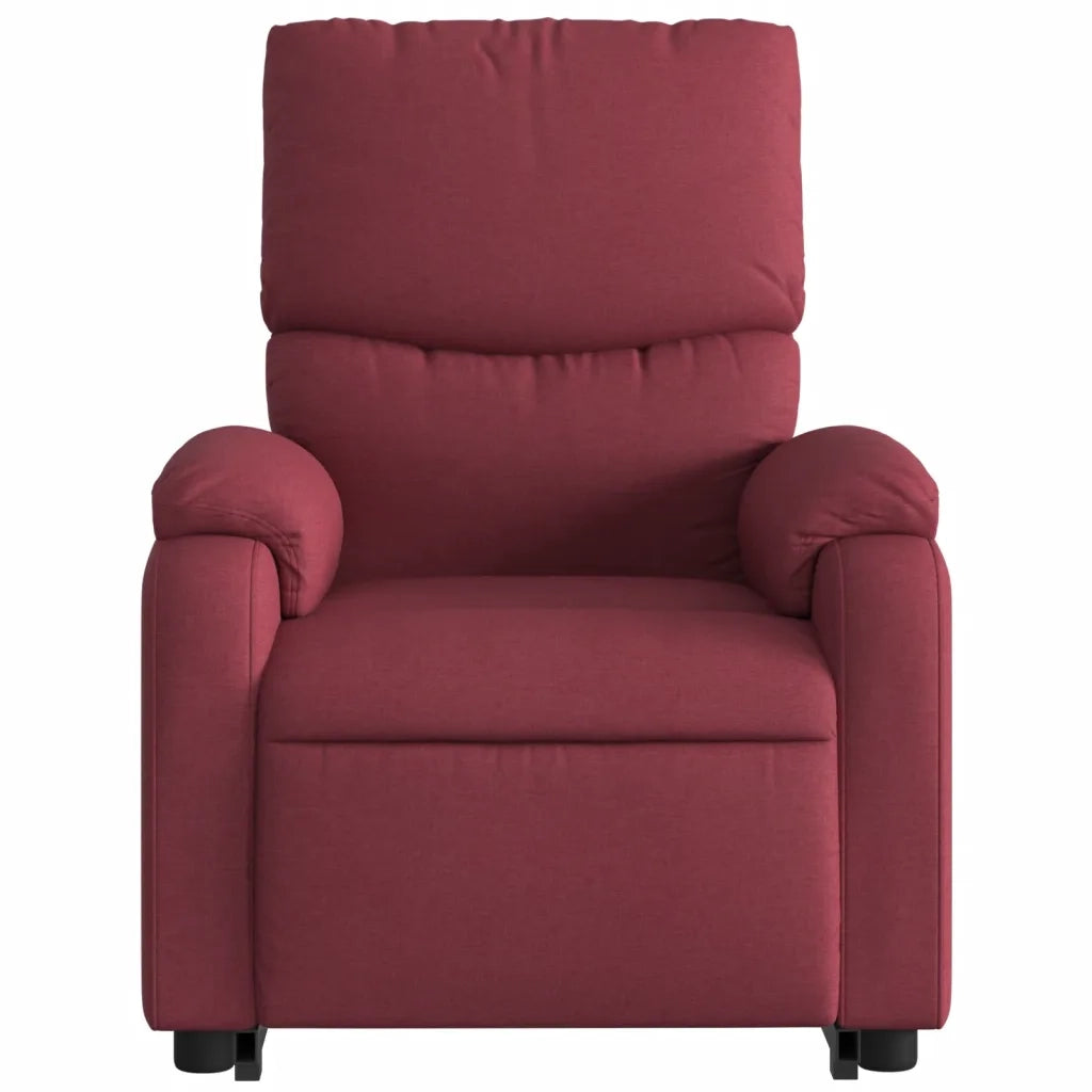 Poltrona Alzapersona Massaggio Reclinabile Rosso Vino Tessuto 3204839