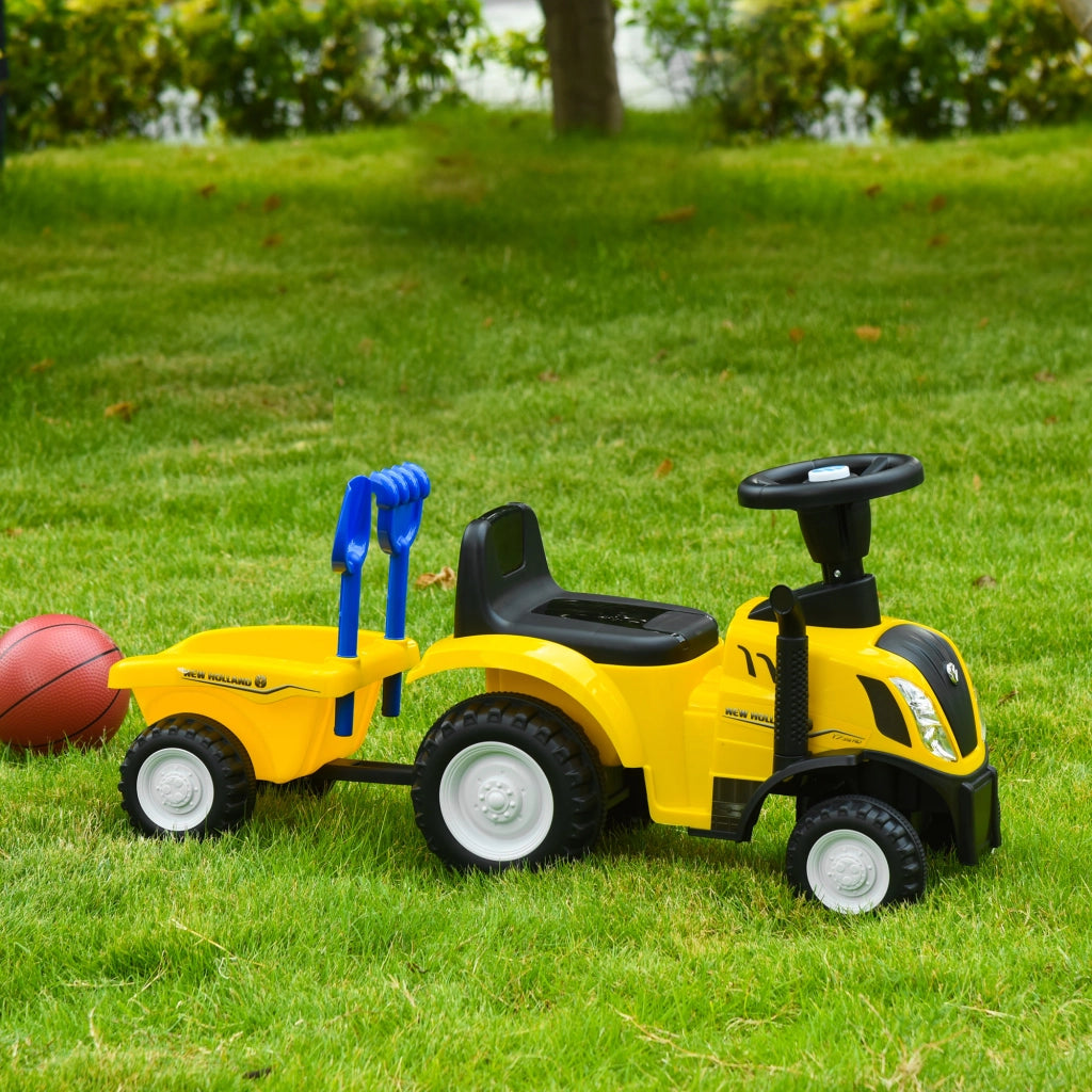 Tracteur Porteur Enfants avec Coffre Amovible ¨C zephmum ¨C Jaune, LED, Klaxon
