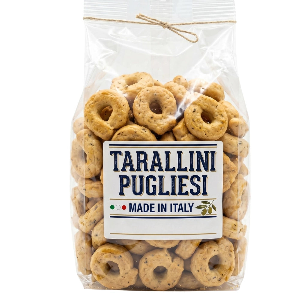 Tarallini pugliesi classici con olio extravergine 5 sacchetti da 200 grammi