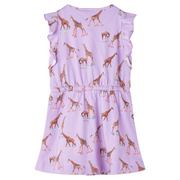 Abito da Bambina Maniche Volant e Coulisse Lilla 104 CFW4984413