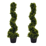 Albero di Cedro Spiralato Artificiale con Vaso ¨C zephmum ¨C Verde 90 cm