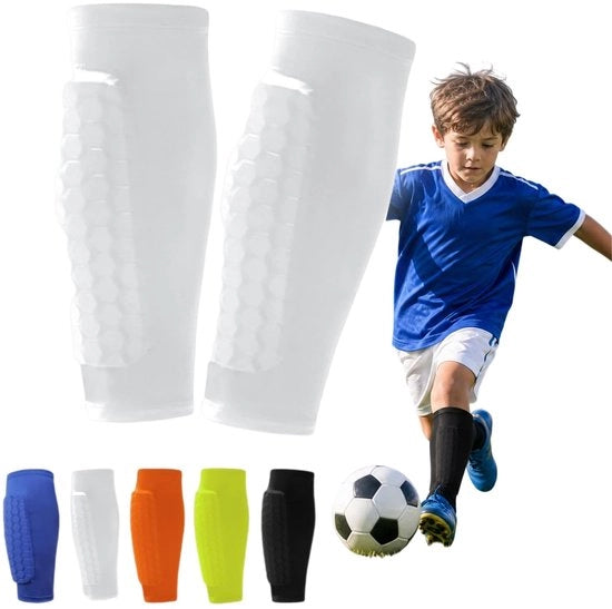 Scheenbeschermatori per Calcio - Bende di Compressione - Leggeri - Flessibili - Comfortevoli - Impianto a Viti di Honingraat - Protezioni di Sicurezza