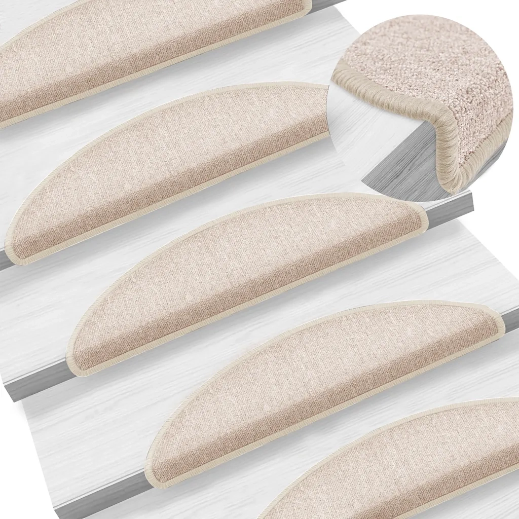 Tappetini per scale 20 pz 56x17x3 cm tortora semicircolari 3365787