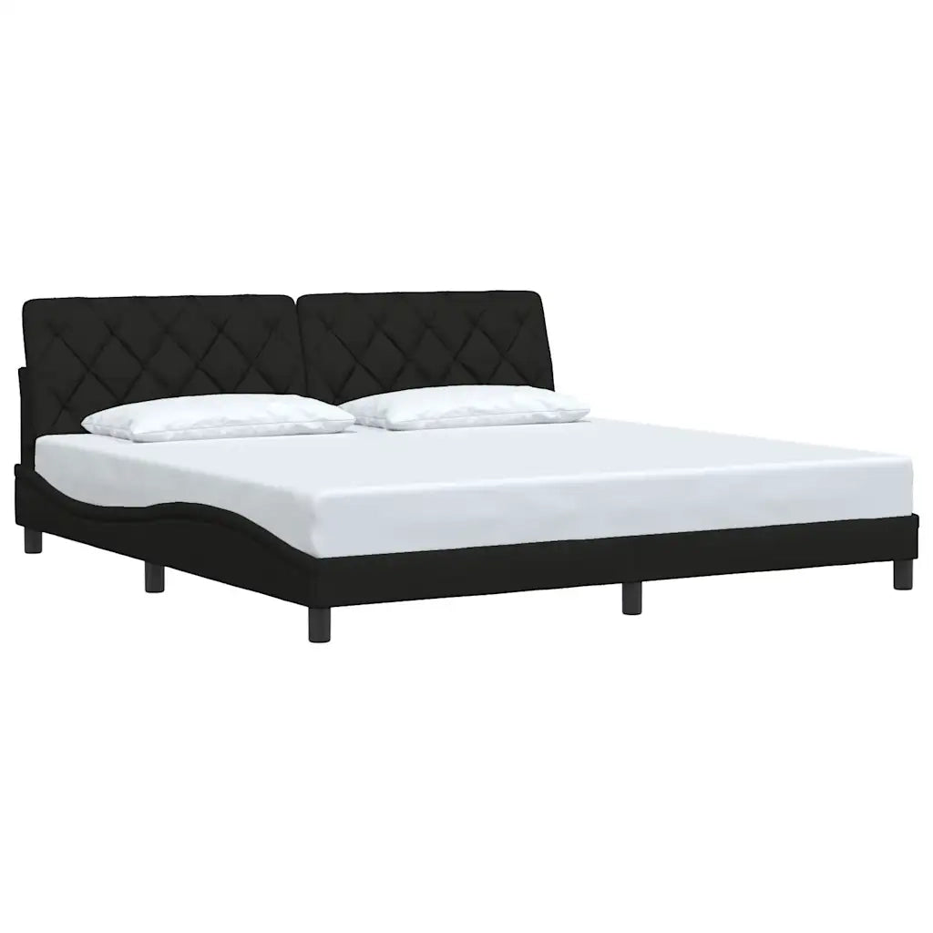 Giroletto senza Materasso Nero 200x200 cm in Tessuto