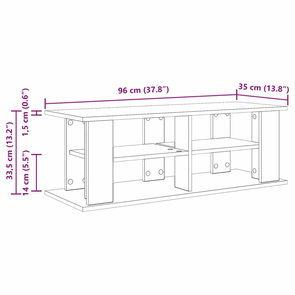 Supporto TV-Credenza per TV-Mobile TV Legno vecchio 96 x 35 x 33,5 cm