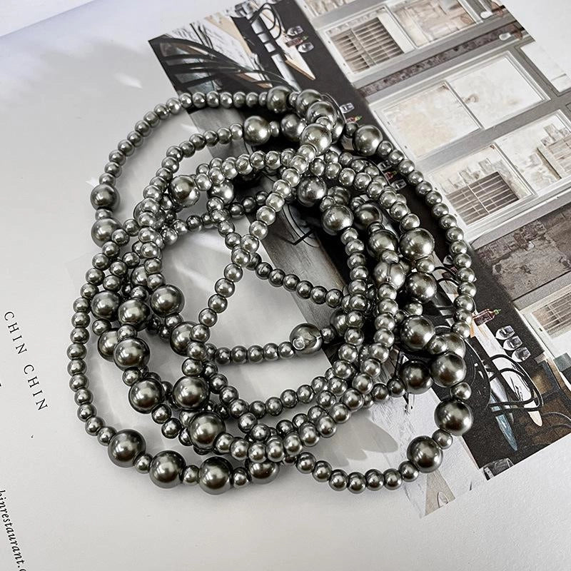 Collana di perle multistrato fatta a mano, regalo di Natale o compleanno.