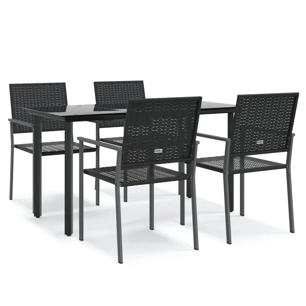Set da Pranzo da Giardino 5 pz in Polyrattan e Acciaiocod mxl 125134