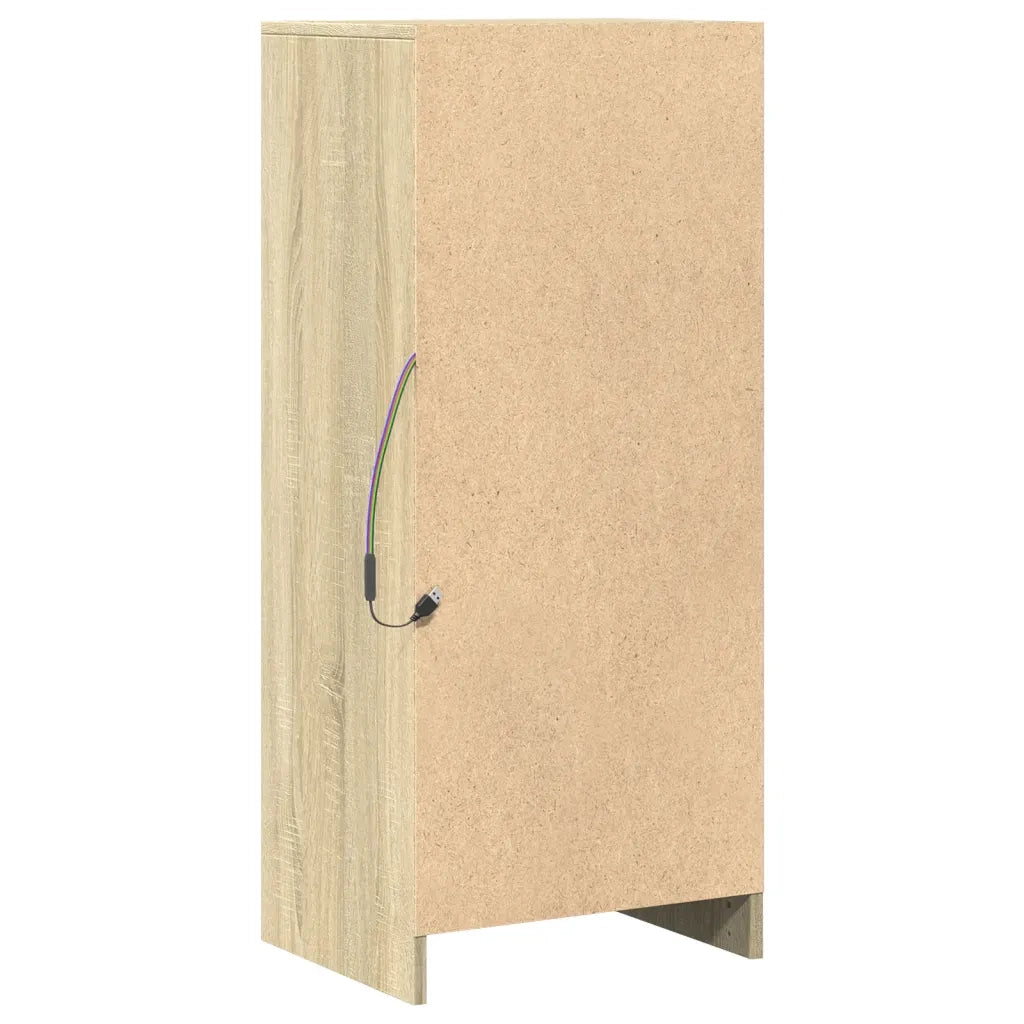 Credenza con LED-Buffet-Armadio da cucina Rovere Sonoma 42,5x34x100 cm Legno Multistrato