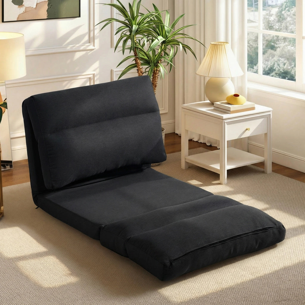 Letto poltrona reclinabile convertibile ¨C zephmum ¨C tessuto nero 70x72x56 cm