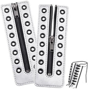 Ritstuk per Inzetstuk per Sneaker - Fermovente in Metallo con Cerniera - Laccio in PU in Duraturo - Adatto per Sneaker - 1 Set (2 Pezzi) - Lacci