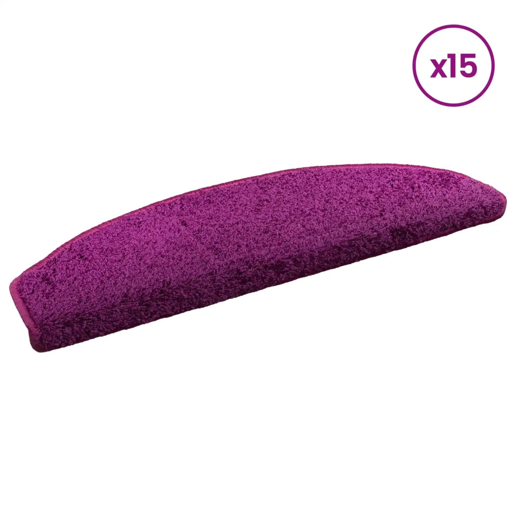 Tappetini per scale autoadesivi 15 pcs Viola 80 x 24,5 x 3,5 cm 42038656
