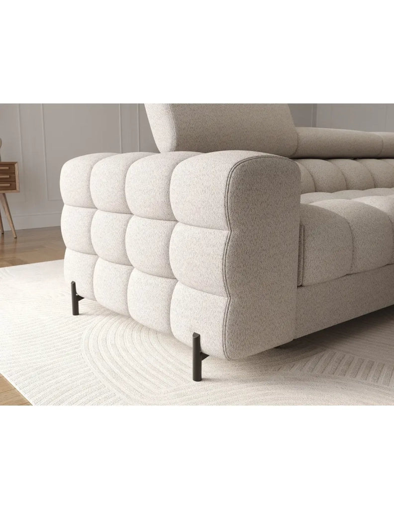 Divano ad angolo destro convertibile Beige dallo stile contemporaneo 285x99x181cm FILTRO