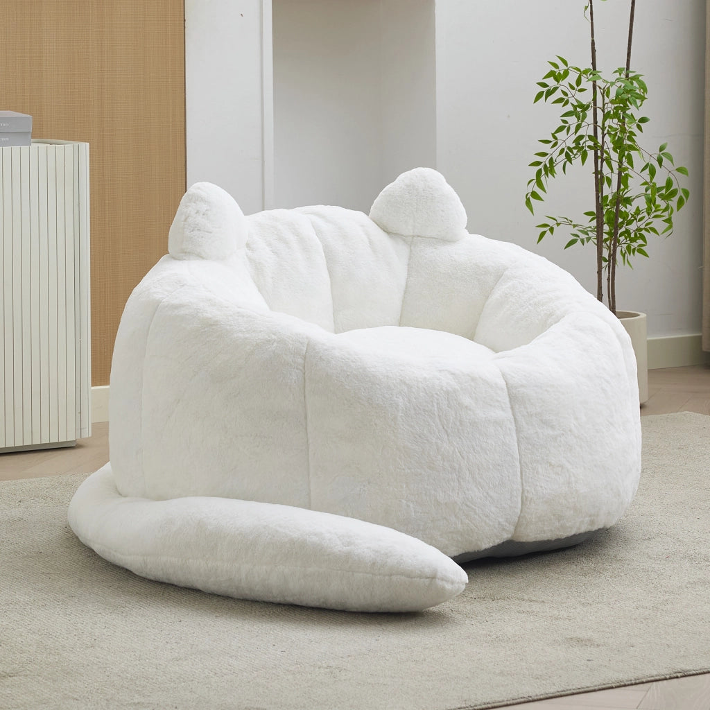 DIVANO a forma di loto in peluche bianco