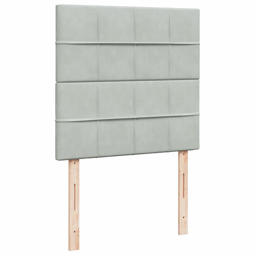 Giroletto a Molle con Materasso Grigio Chiaro 80x200 cm Velluto 3290762