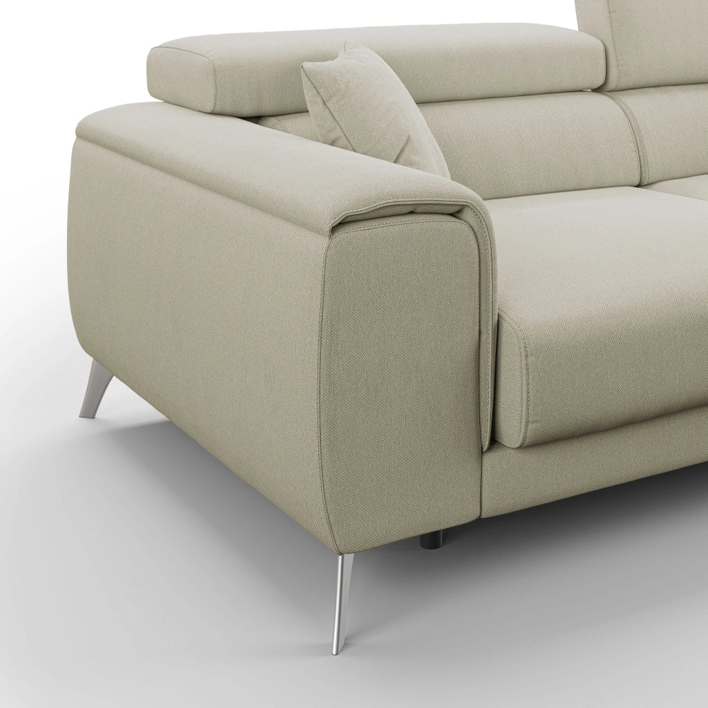 Fusion Divano con sedute allungabili in tessuto smacchiabile T05 185 cm panna