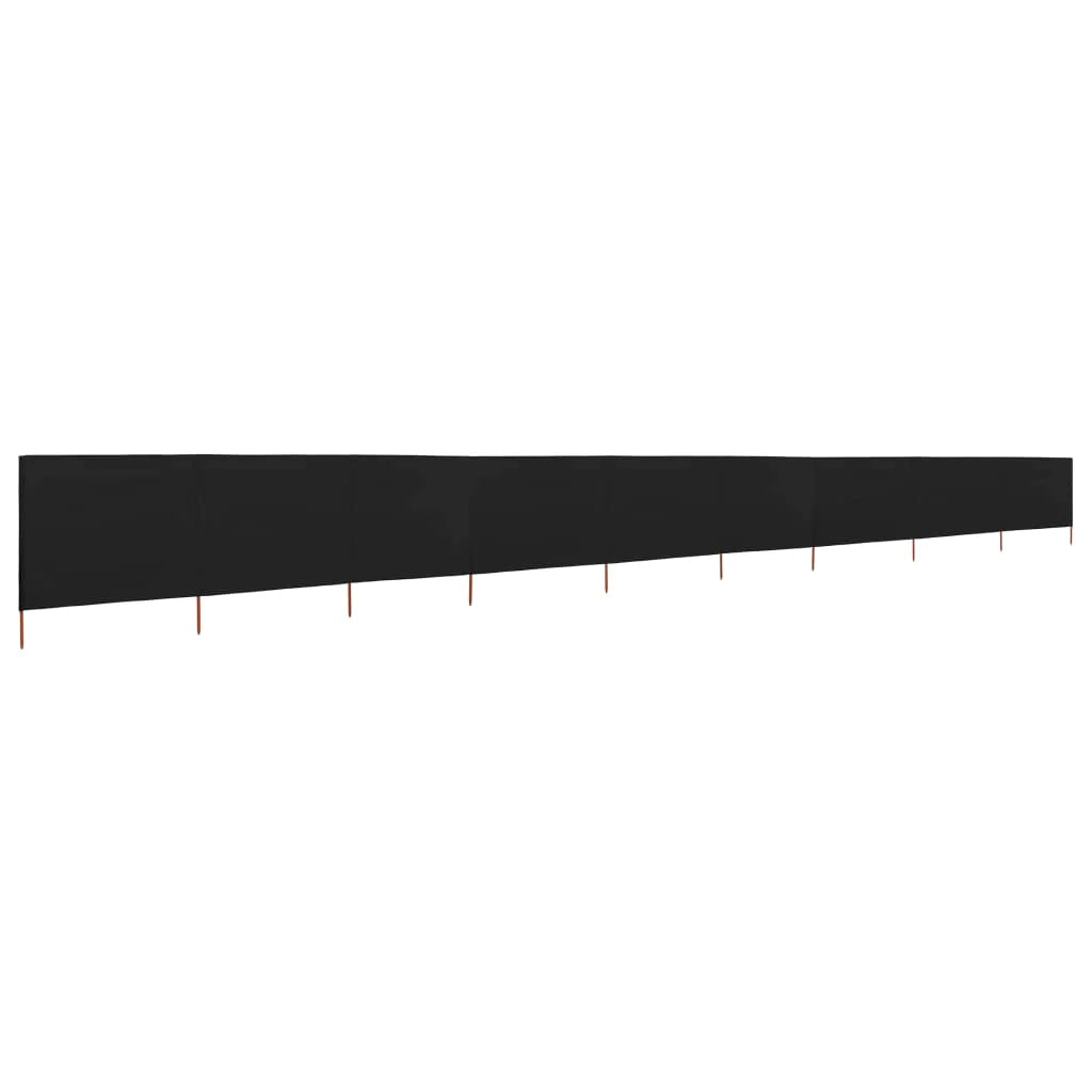 Schermo divisorio per la privacy 9 pannelli x tessuto 1200 x 120 cm nero 02_0008857
