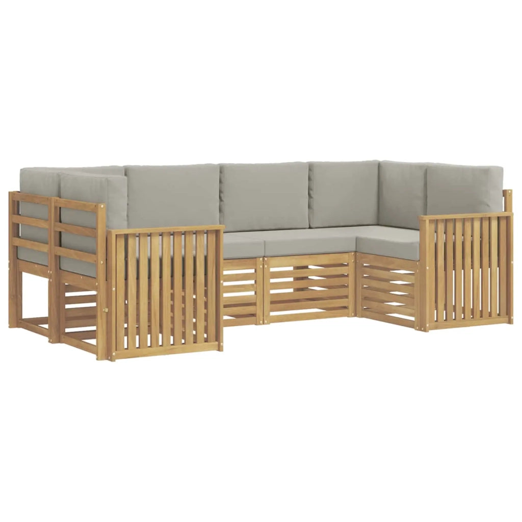 Set di divani da esterno 6 pcs Bianco e Grigio Chiaro 3392391