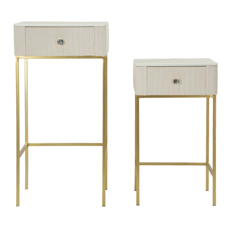 Tavolinetti Alti Wedding Quadrati Set 2 Pz cm ø 45x90-40x70