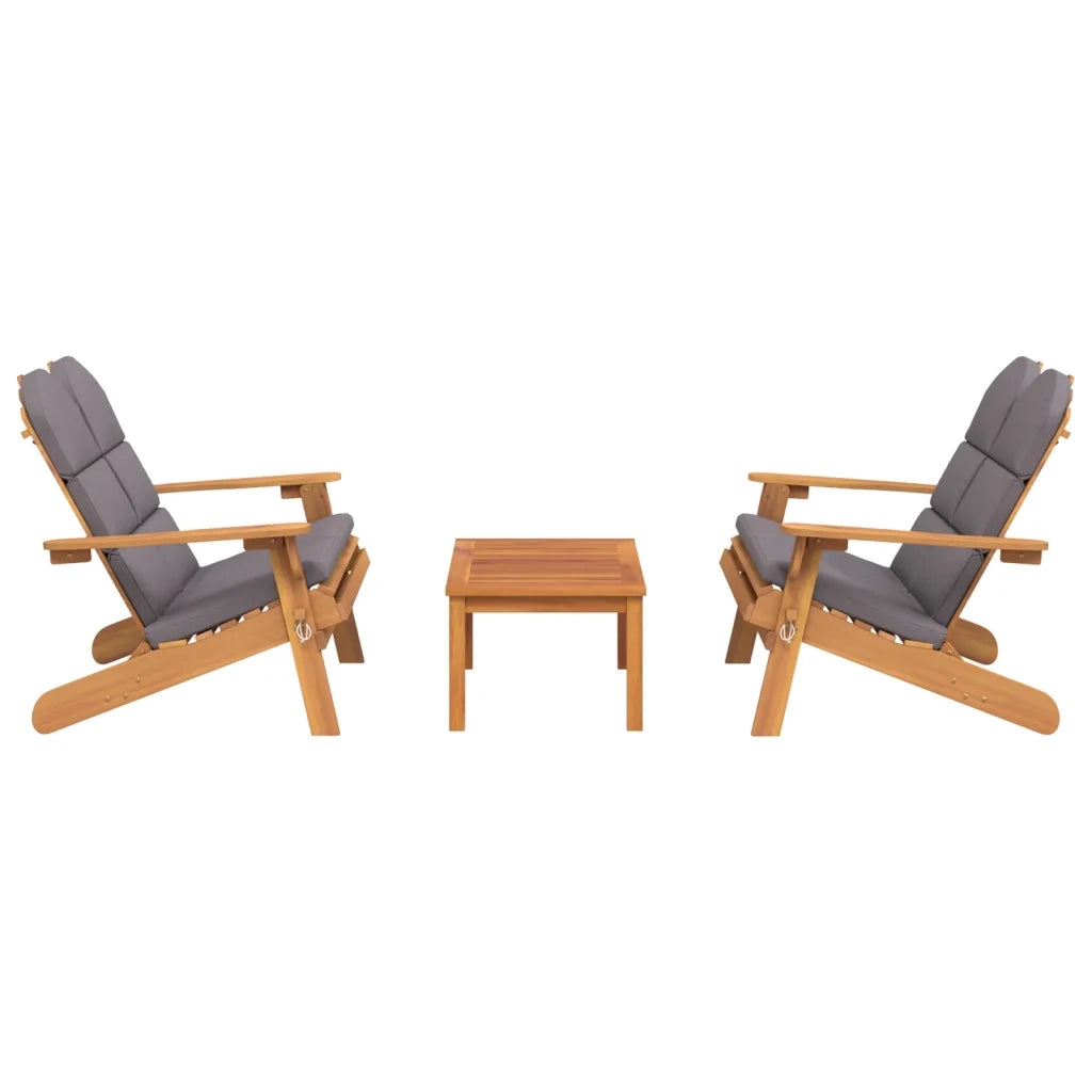 Set Salotto da Giardino Adirondack 3pz Legno Massello di Acacia 3152135