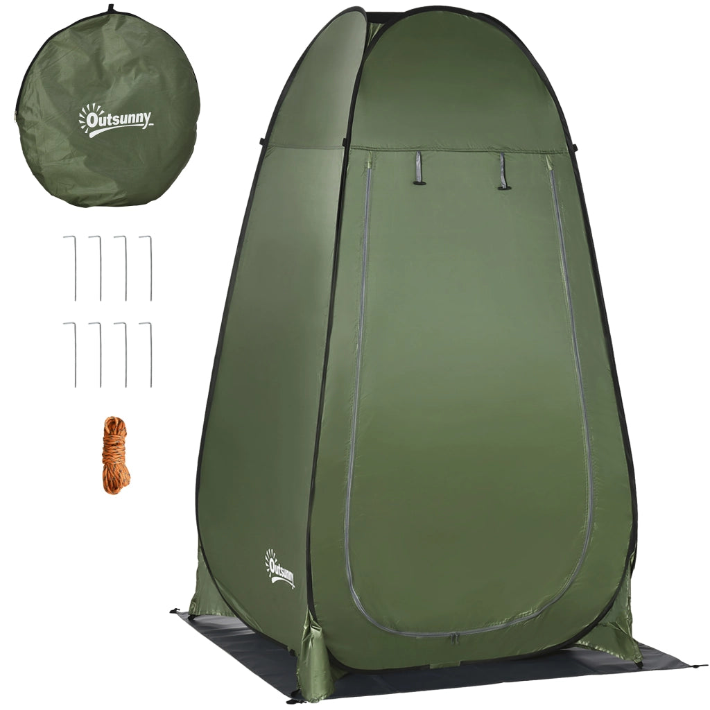Tenda Doccia Esterno da Campeggio ¨C zephmum ¨C Verde Scuro 126x124x189 cm