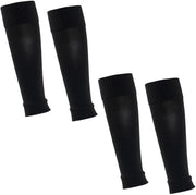 Calzettoni da Calcio 40 cm - 2 Pair - Nero - Respiranti - Elastici - Materiale Sostenibile - Calze da Sport