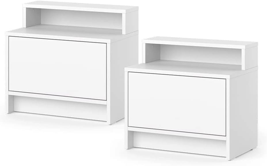 comodino camera da letto Nara, Bianco, 50.2 x 46.4 cm
