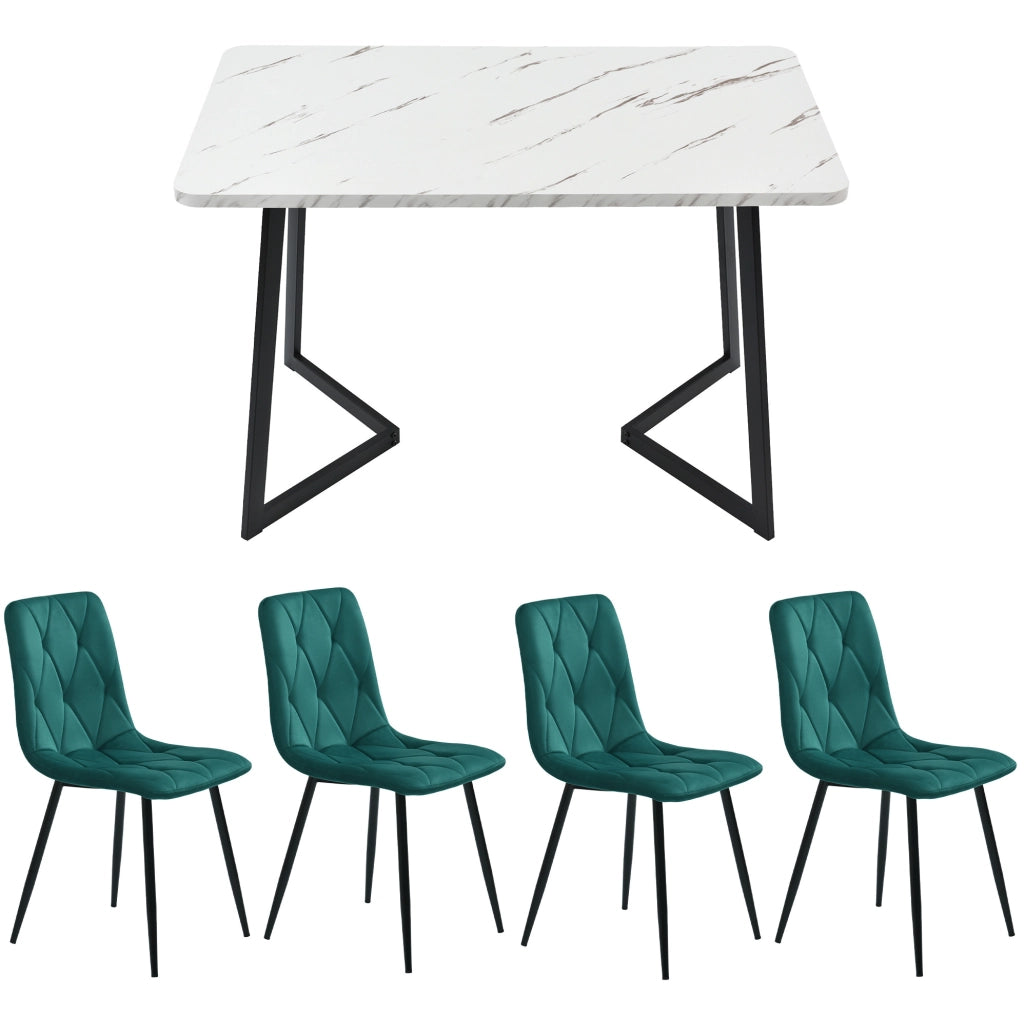 Gruppo da pranzo 117x68 cm; moderno; MDF; verde